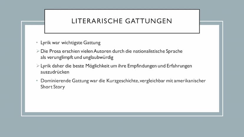 NACHKRIEGSLITERATUR Einstieg ins Thema
• Die Nachkriegsliteratur
Historischer Kontext
• Motive
• Literarische Gattungen
• Stilistische Epoch