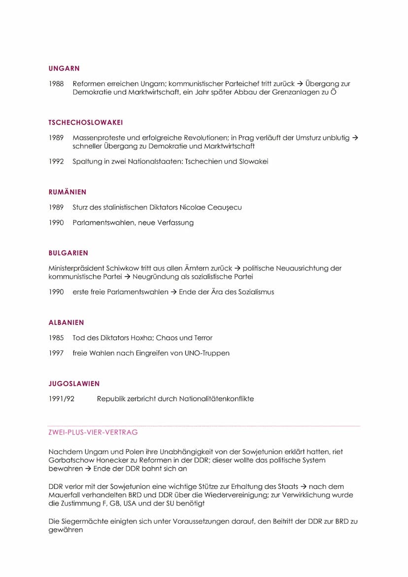 DER ZUSAMMENBRUCH DES SOWJETSYSTEMS
1985 Michail Gorbatschow wird Generalsekretär der KPdSU; Hoffnungen auf neue
Reformen, aufgrund Stagnati