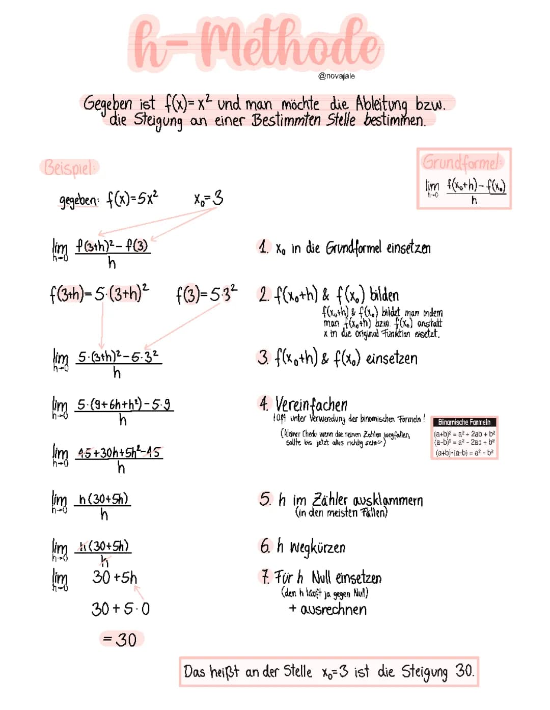 H-Methode Rechner und Beispiele mit Lösungen - Mathe einfach erklärt