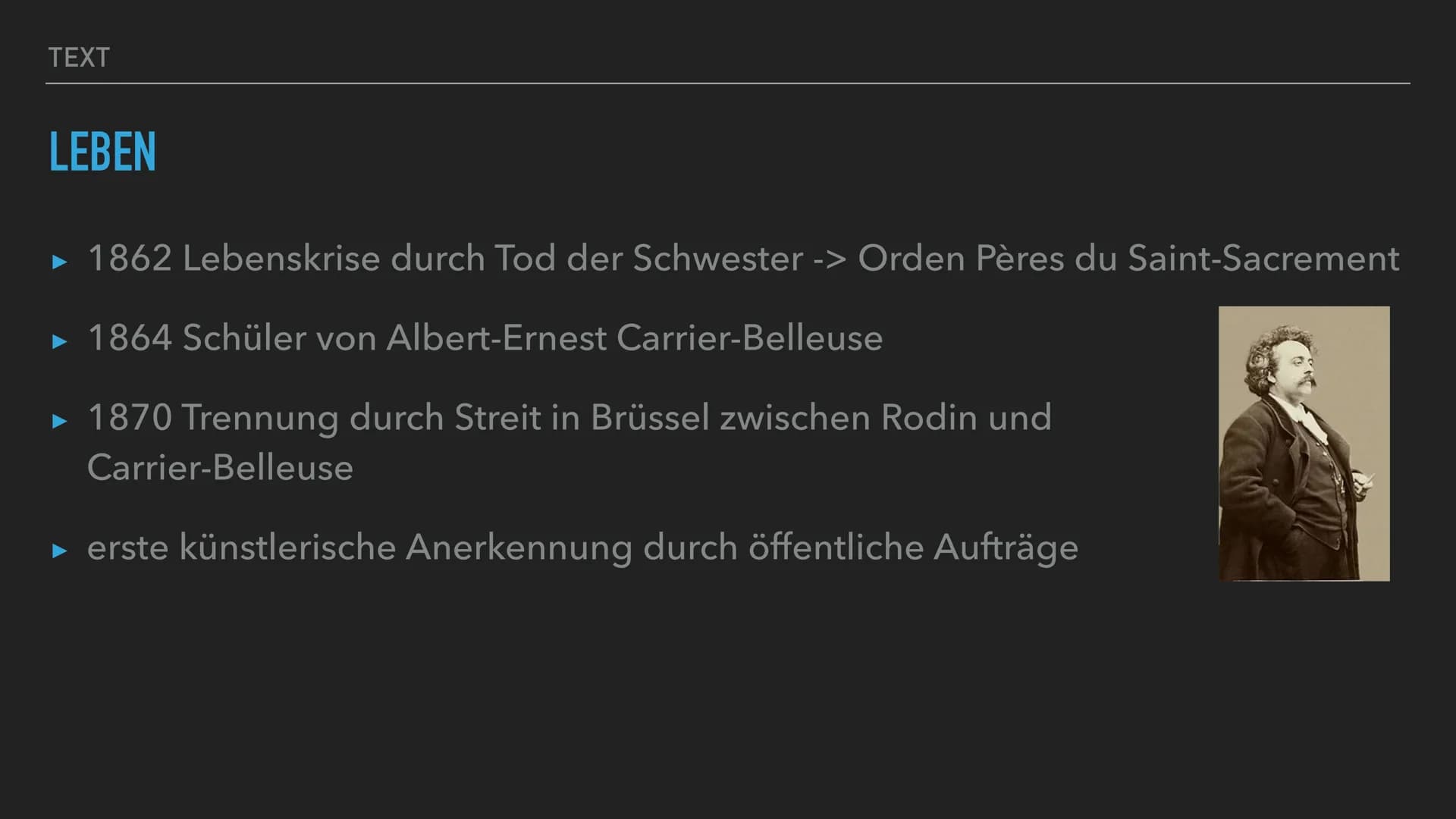 YUSRA SAIDI, Q1
LEBEN UND WERKE VOM BILDHAUER
AUGUSTE RODIN TEXT
STECKBRIEF
▸ Name: François-Auguste-René
Rodin
► Geboren: 12 November 1840 