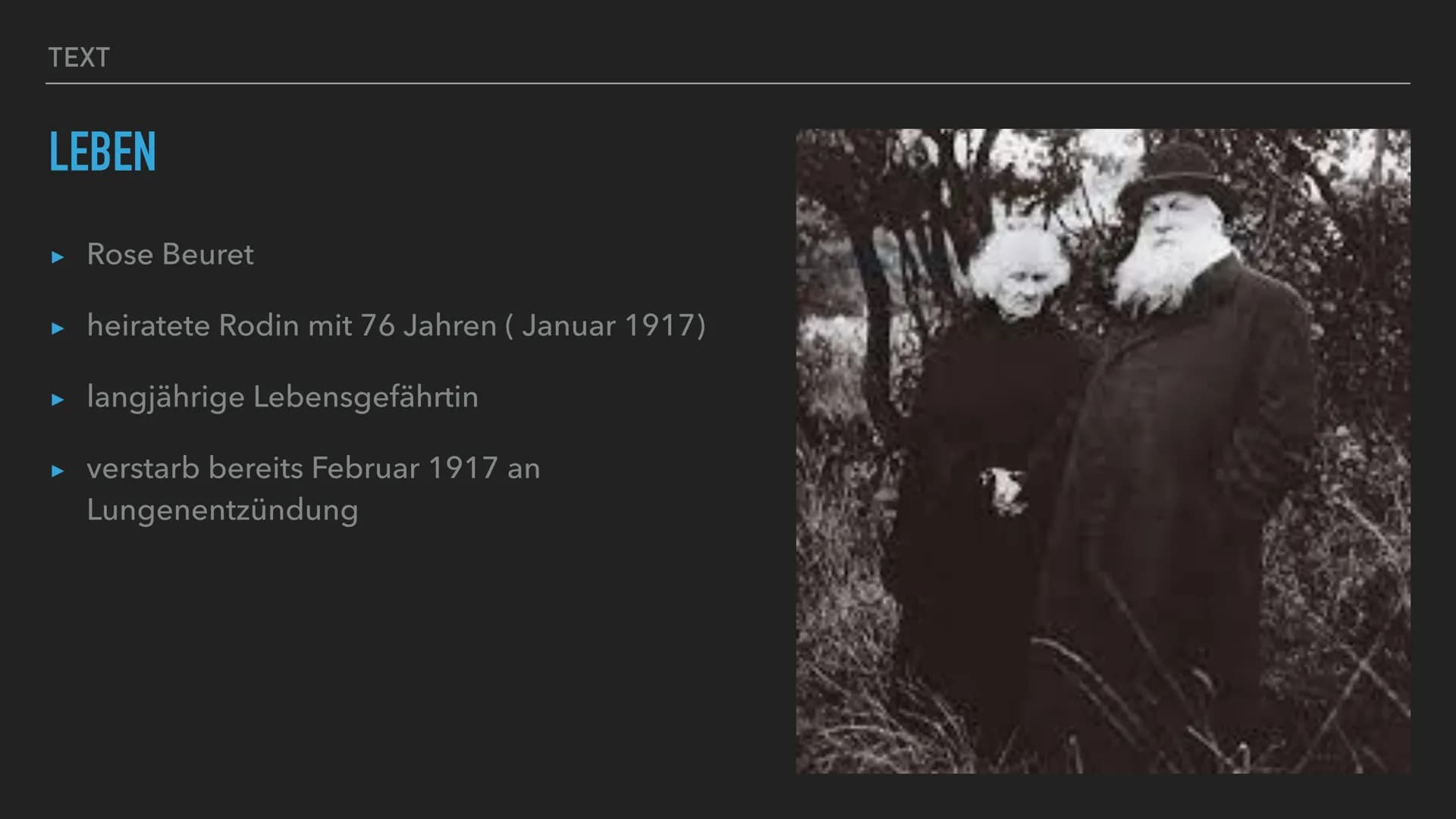 YUSRA SAIDI, Q1
LEBEN UND WERKE VOM BILDHAUER
AUGUSTE RODIN TEXT
STECKBRIEF
▸ Name: François-Auguste-René
Rodin
► Geboren: 12 November 1840 