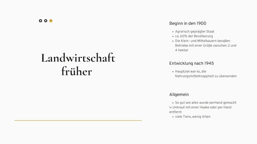 Entwicklung der
Landwirtschaft
Erdkunde LK
●●● Übersicht der
Präsentation
Definition
• Landwirtschaft früher
Landwirtschaft heute
Statistik
