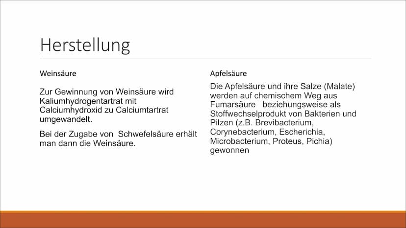 Fruchtsäuren Gliederung
1. Definition von Fruchtsäure
- Weinsäure und Apfelsäure
2. Strukturformel & Summenformel
3.Beschreibung
4. Eigensch