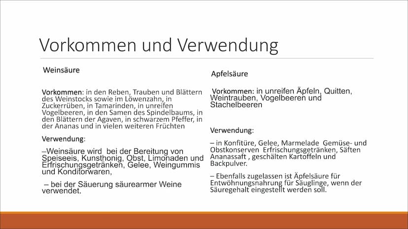 Fruchtsäuren Gliederung
1. Definition von Fruchtsäure
- Weinsäure und Apfelsäure
2. Strukturformel & Summenformel
3.Beschreibung
4. Eigensch