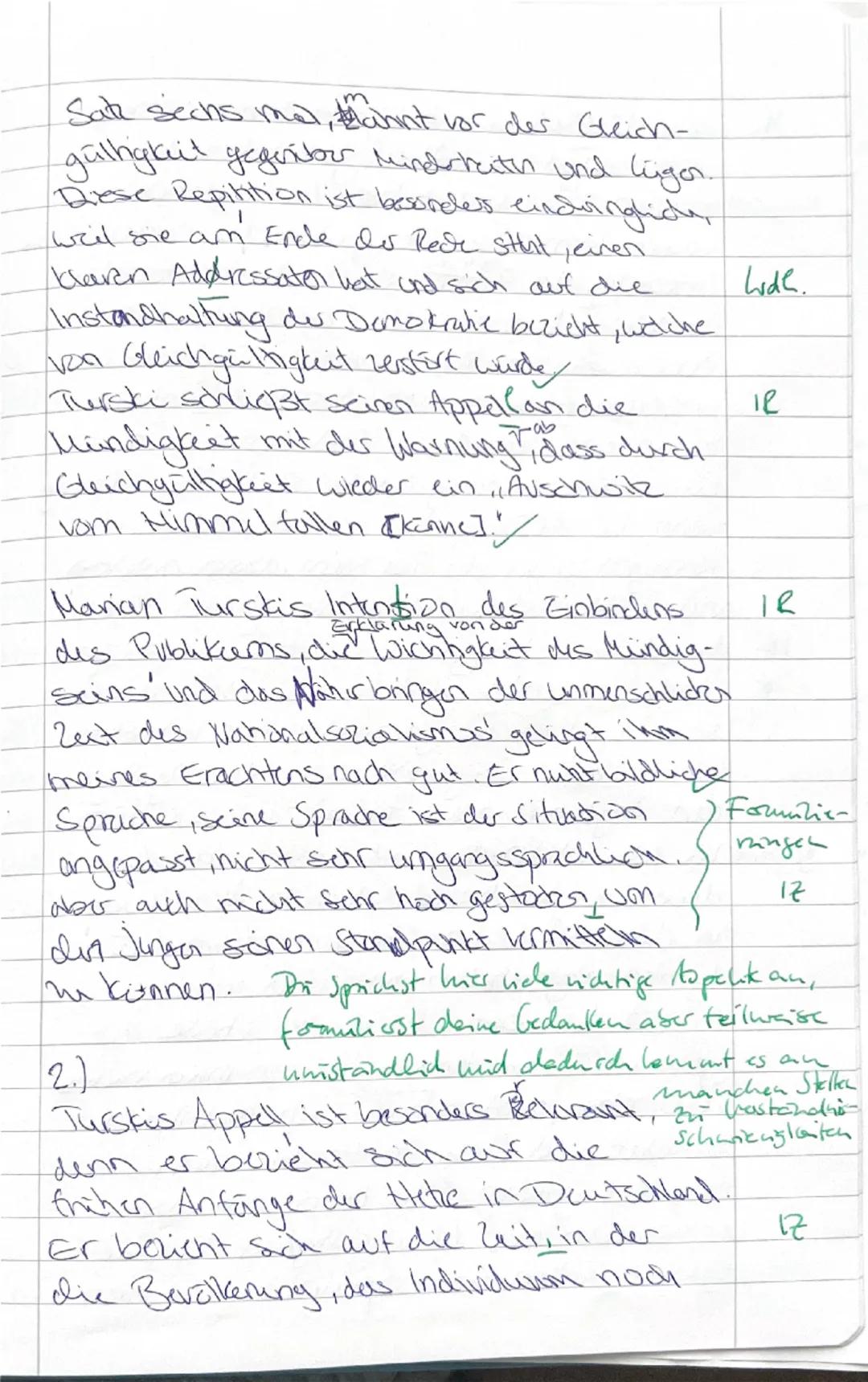 LG/DEU/Q2 LK/SIN
Name: Valena
Klausur Nr. 1 - Redeanalyse
10.03.25
Wortanzahl:
FQ:
Aufgabenart: Redeanalyse
Textgrundlage: Gedenkrede von Ma