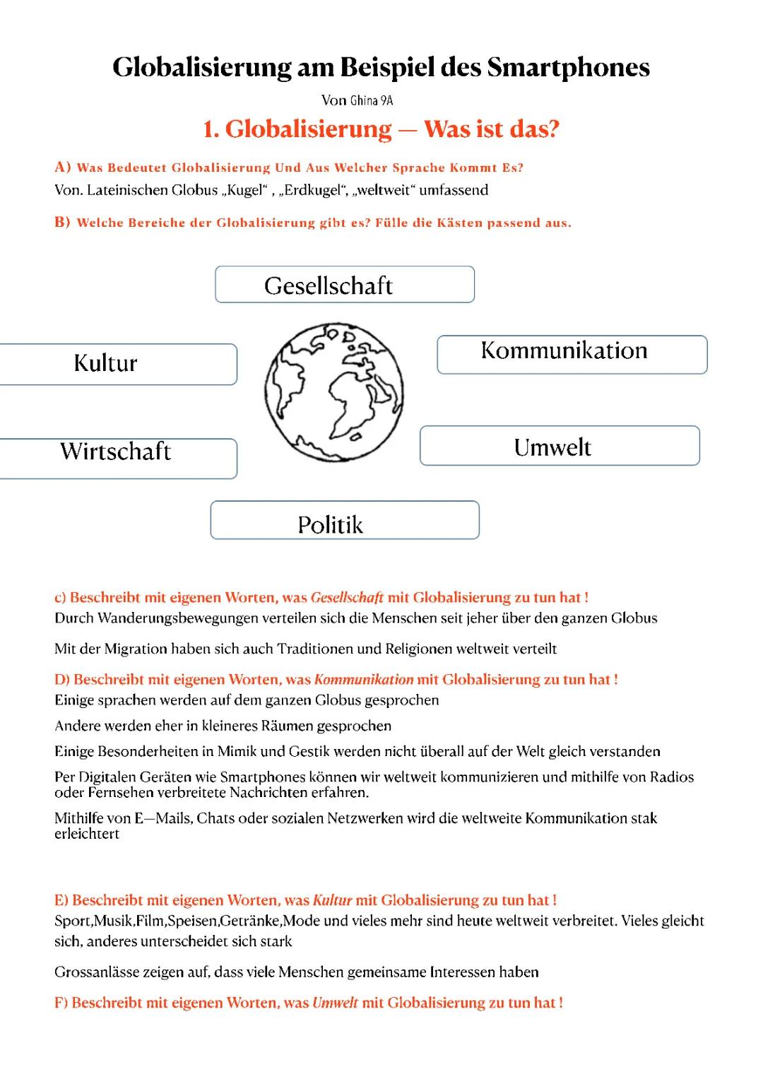 Globalisierung am Beispiel des Smartphones 