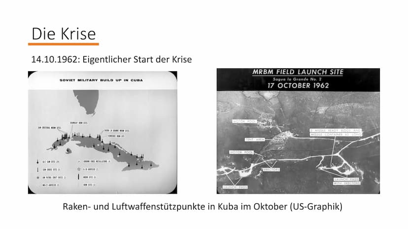 Die Kuba-Krise
1962
Die Welt vor einem Atomkrieg
2 1945 +
1949
1958
1959
Vorgeschichte
1959
• USA und UdSSR als etablierte Weltmächte mit un