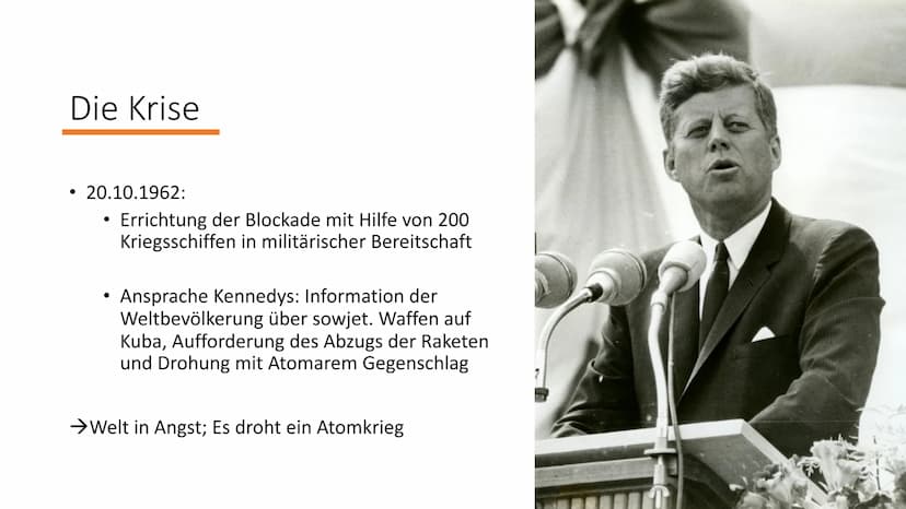 Die Kuba-Krise
1962
Die Welt vor einem Atomkrieg
2 1945 +
1949
1958
1959
Vorgeschichte
1959
• USA und UdSSR als etablierte Weltmächte mit un