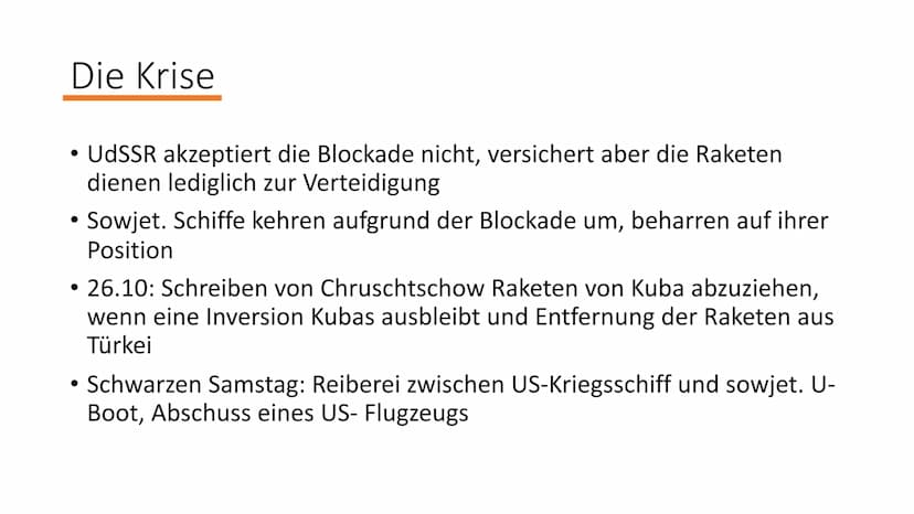 Die Kuba-Krise
1962
Die Welt vor einem Atomkrieg
2 1945 +
1949
1958
1959
Vorgeschichte
1959
• USA und UdSSR als etablierte Weltmächte mit un