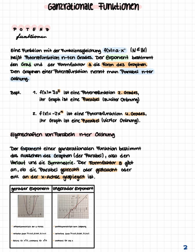 pq-Formel
Funktionen
Schnittpunkte berechnen
Globalverhalten
Punktprobe
Definitions-/ Wertebereich
Grenzwertverhalten / Globalverhalten
8 Re