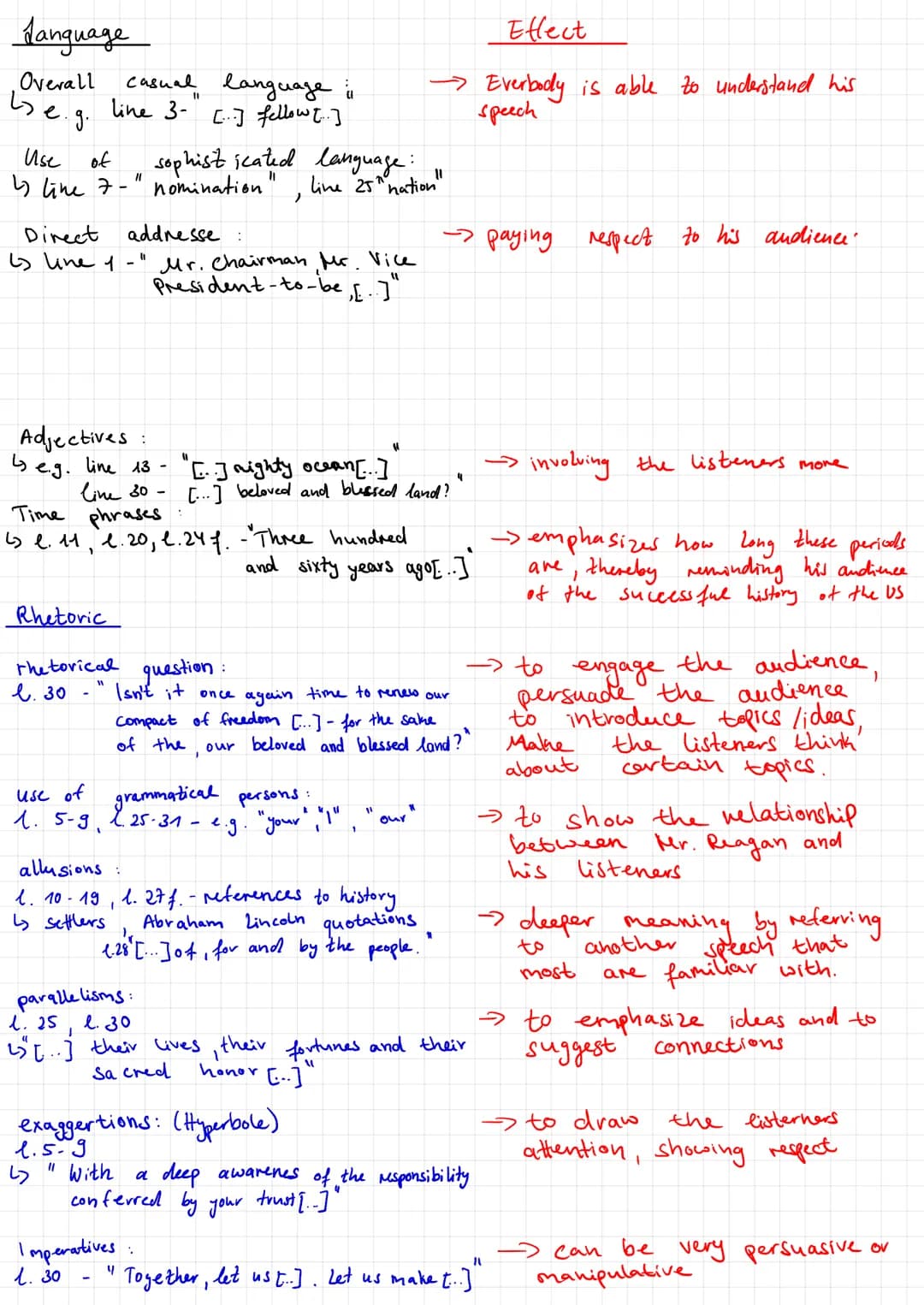 Language
11
be.
Overall casual language i
line 3- [...] fellow [...]
g.
Use
of
↳ line 7-
Direct addresse :
6 line 1-
Rhetoric
rhetorical
l. 