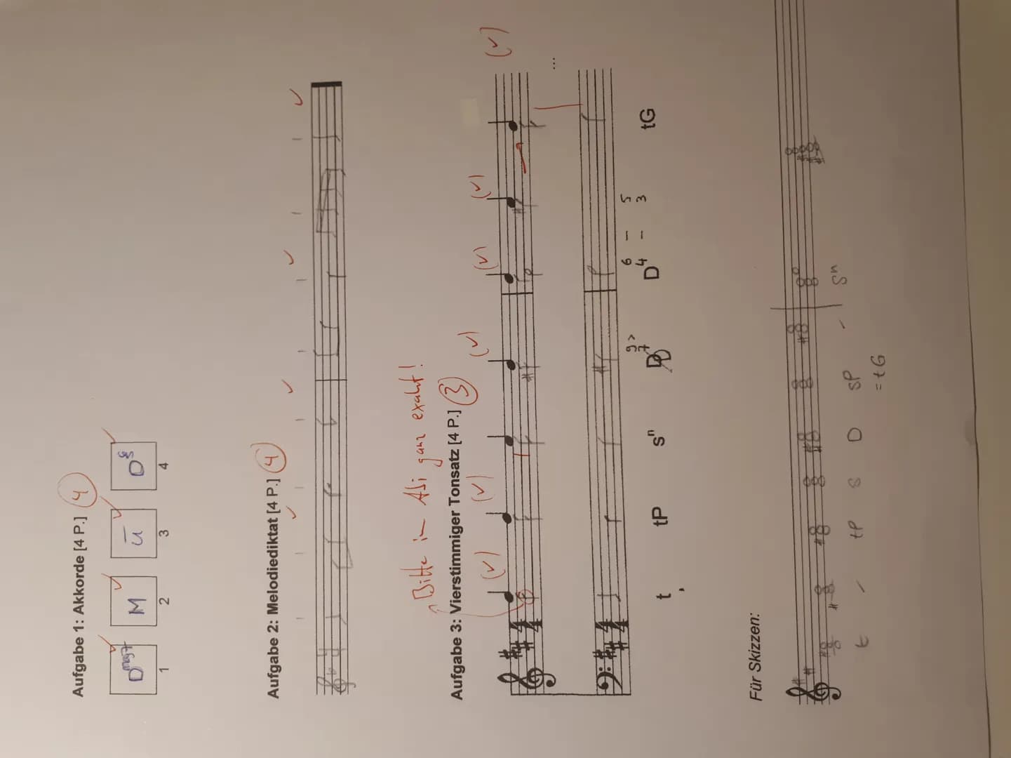 J
Klausur nr. 2
4) Die dritte Variation von Bachs, Vem Himmel hoch" ist
(bis Takt 28) ein dreistimmiger satz in C-Dur, der im
4/4 Takt gespi