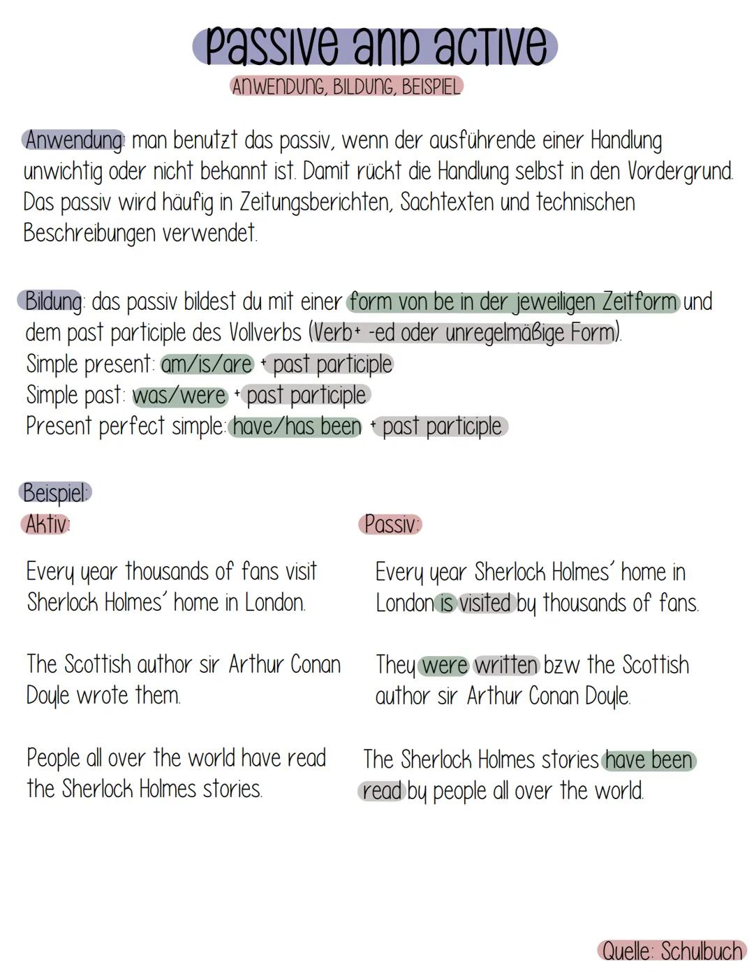 # Passive anp active
ANWENDUNG, BILDUNG, BEISPIEL

Anwendung man benutzt das passiv, wenn der ausführende einer Handlung
unwichtig oder nich