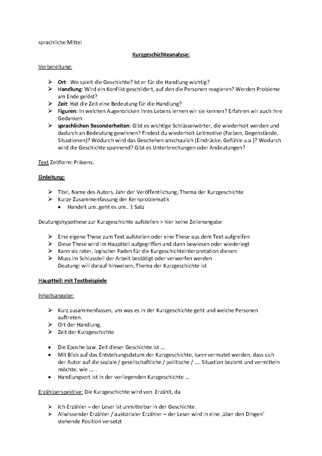 Kurzgeschichten Analyse und Interpretation: Beispiele und Formulierungshilfen