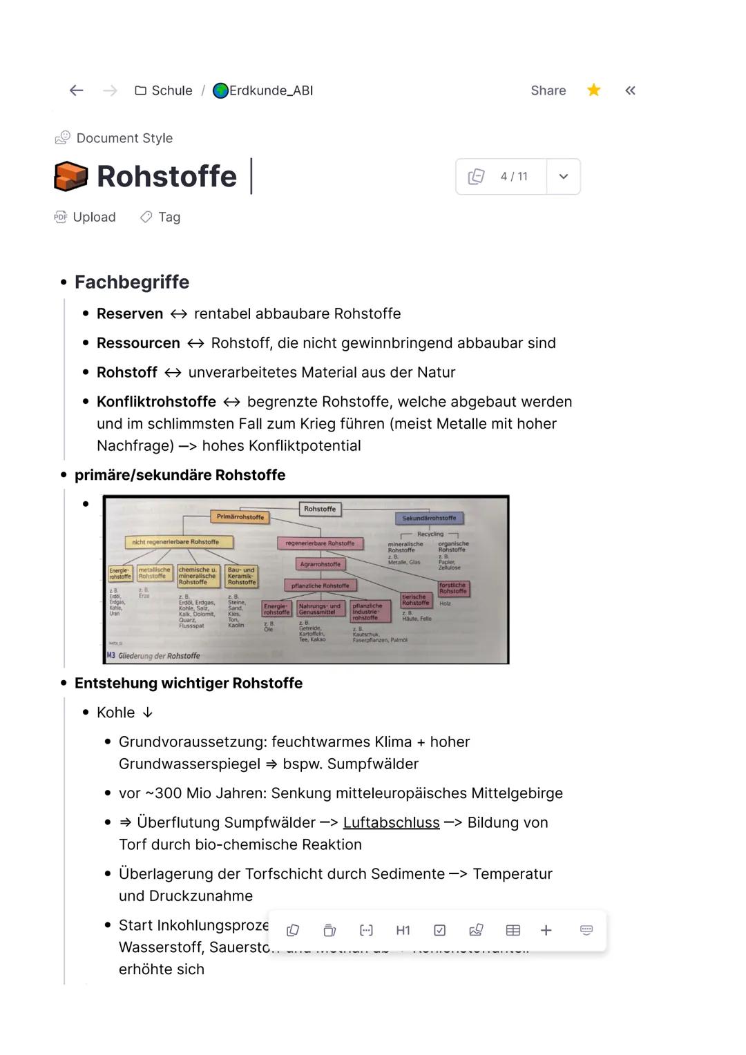 ←
Document Style
PDF Upload
Rohstoffe
●
Schule / OErdkunde_ABI
Fachbegriffe
• Reserven → rentabel abbaubare Rohstoffe
• Ressourcen Rohstoff,