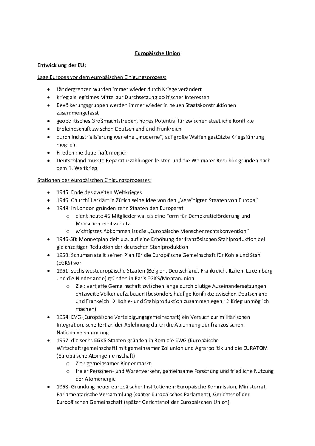 Europäische Union Zusammenfassung Abi 2023