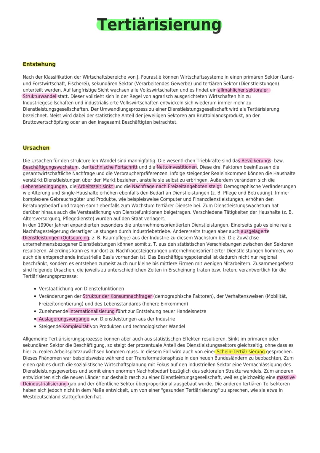 سمند
TERTURISIERUNG
Die Zunahme des Anteils der Beschäftigten in Dienstleistungsberufen bezeichnet man als Tertiärisierung, bei
der umgekehr