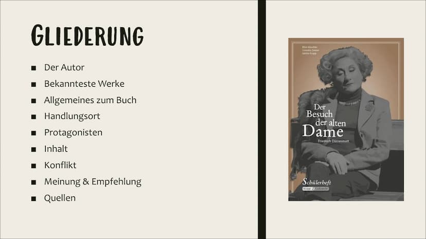 DER BESUCH DER
ALTEN DAME
Friedrich Dürrenmatt
SG 11.1 Laura Wiederkehr
Friedrich
Dürrenmatt
Der Besuch
der alten Dame
Tragische Komödie
Dio