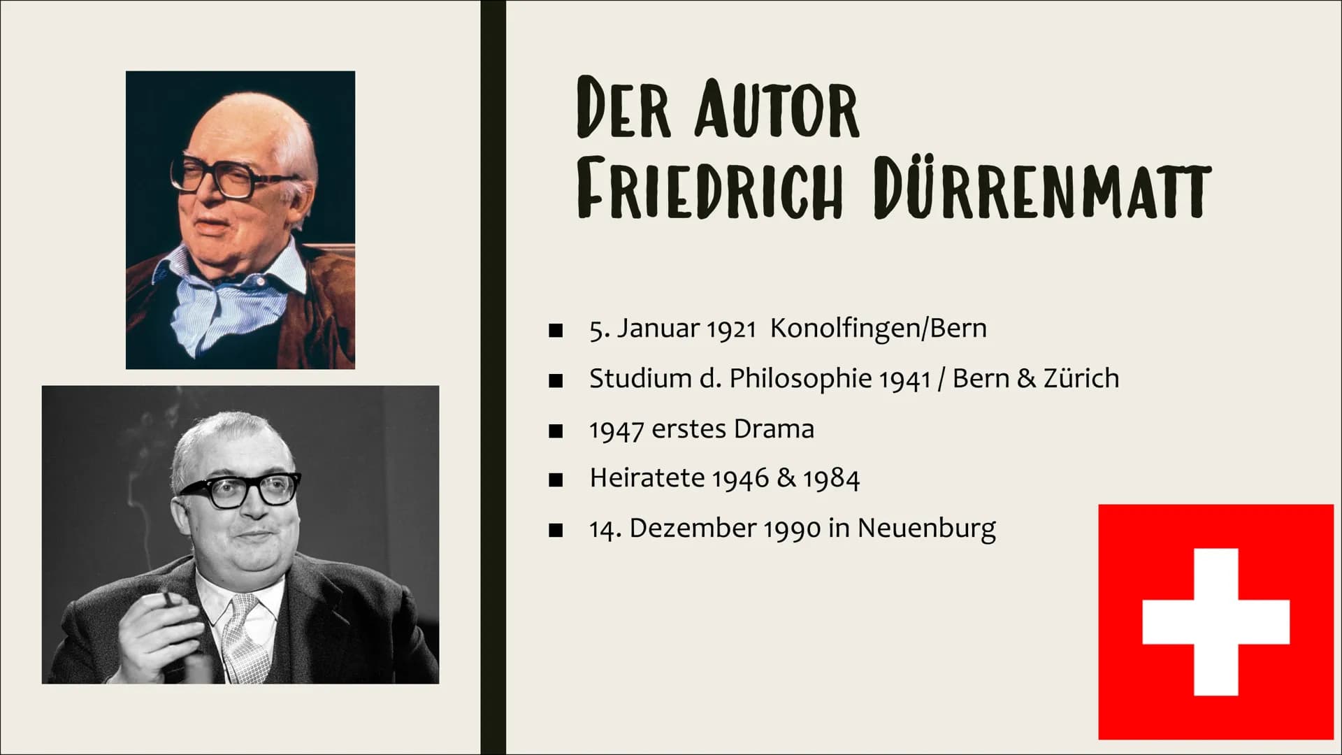 DER BESUCH DER
ALTEN DAME
Friedrich Dürrenmatt
SG 11.1 Laura Wiederkehr
Friedrich
Dürrenmatt
Der Besuch
der alten Dame
Tragische Komödie
Dio