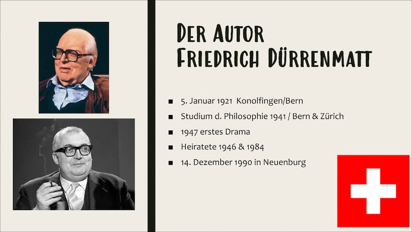 DER BESUCH DER
ALTEN DAME
Friedrich Dürrenmatt
SG 11.1 Laura Wiederkehr
Friedrich
Dürrenmatt
Der Besuch
der alten Dame
Tragische Komödie
Dio
