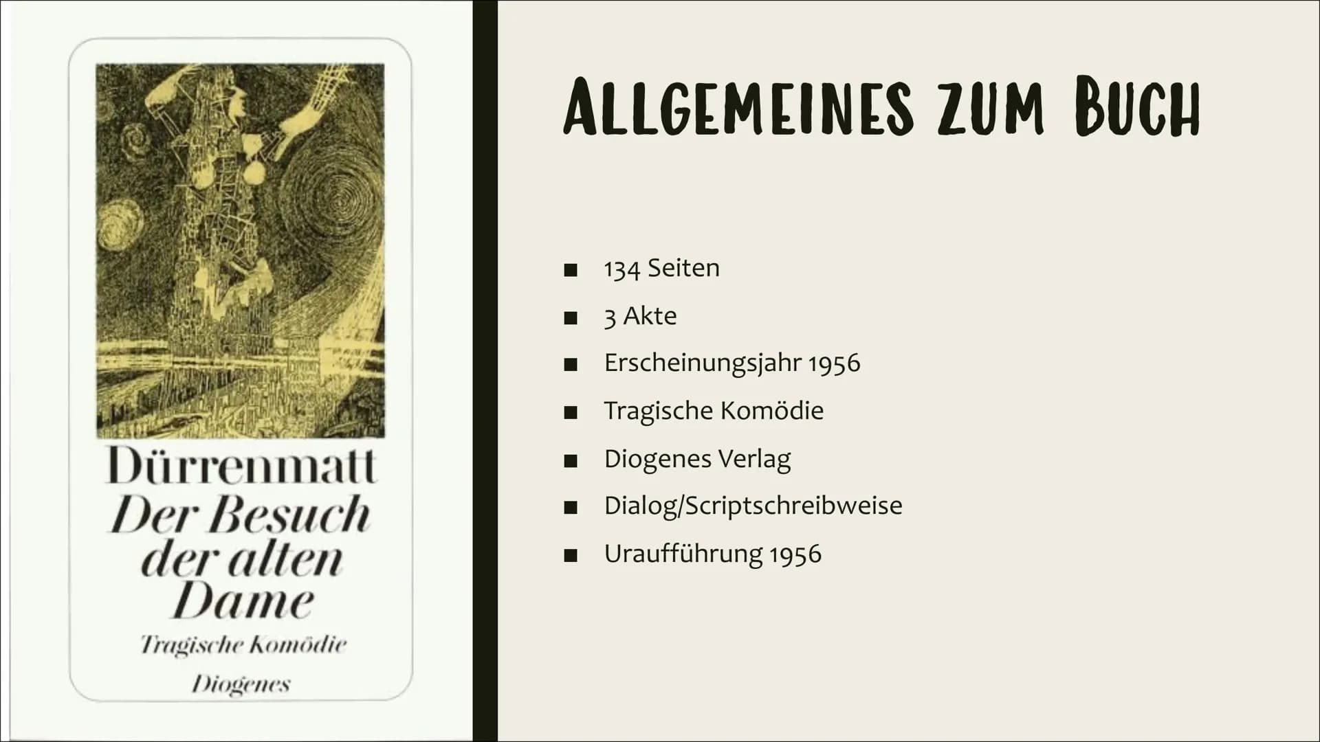 DER BESUCH DER
ALTEN DAME
Friedrich Dürrenmatt
SG 11.1 Laura Wiederkehr
Friedrich
Dürrenmatt
Der Besuch
der alten Dame
Tragische Komödie
Dio
