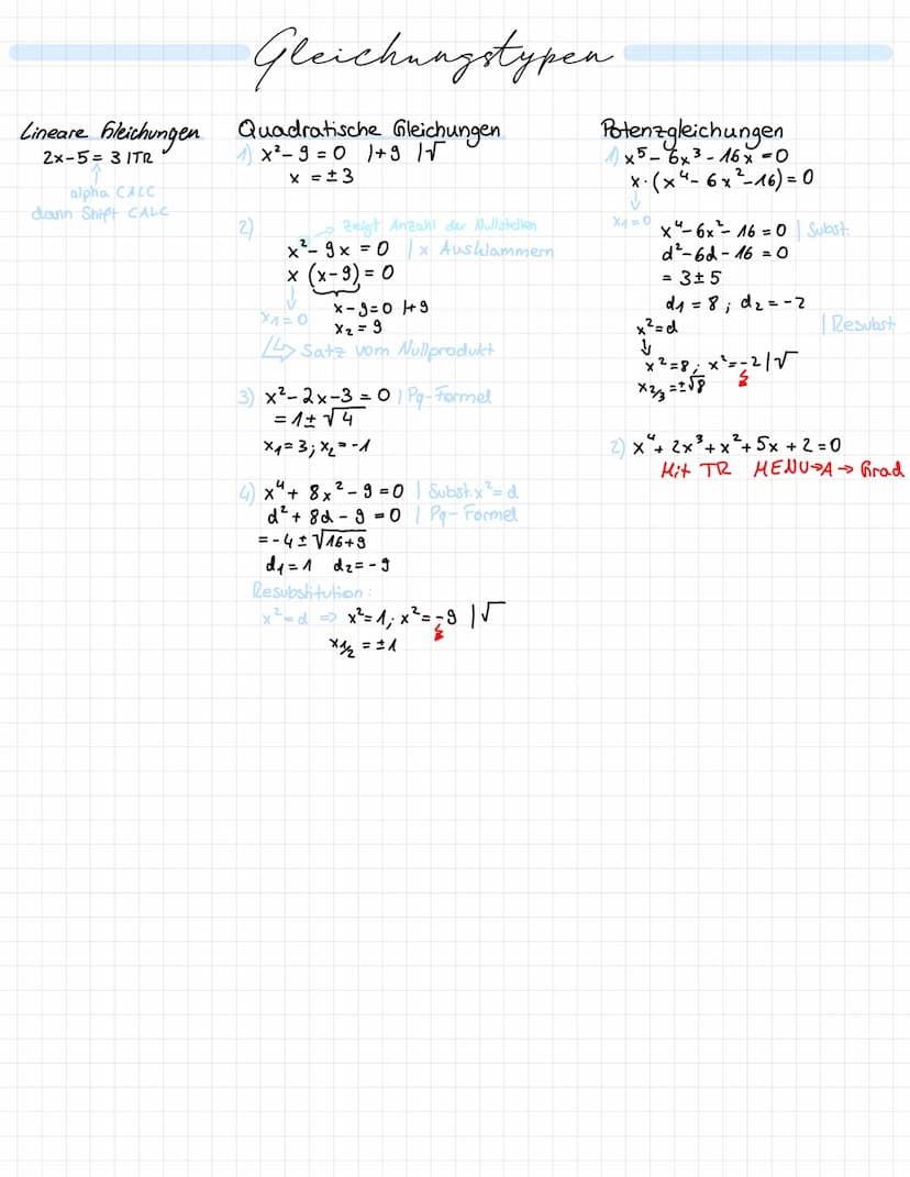 PQ-Formel
- £ ± √ ( € ) ²³ - q
x1//2==
Brüche
1) 4 + 1 = ² + ² == Wenner gleich
2) 4 - 2 = 22 - 2/2 = = = 4 Nenner gleich
5
3) 2 -2=26= 2500