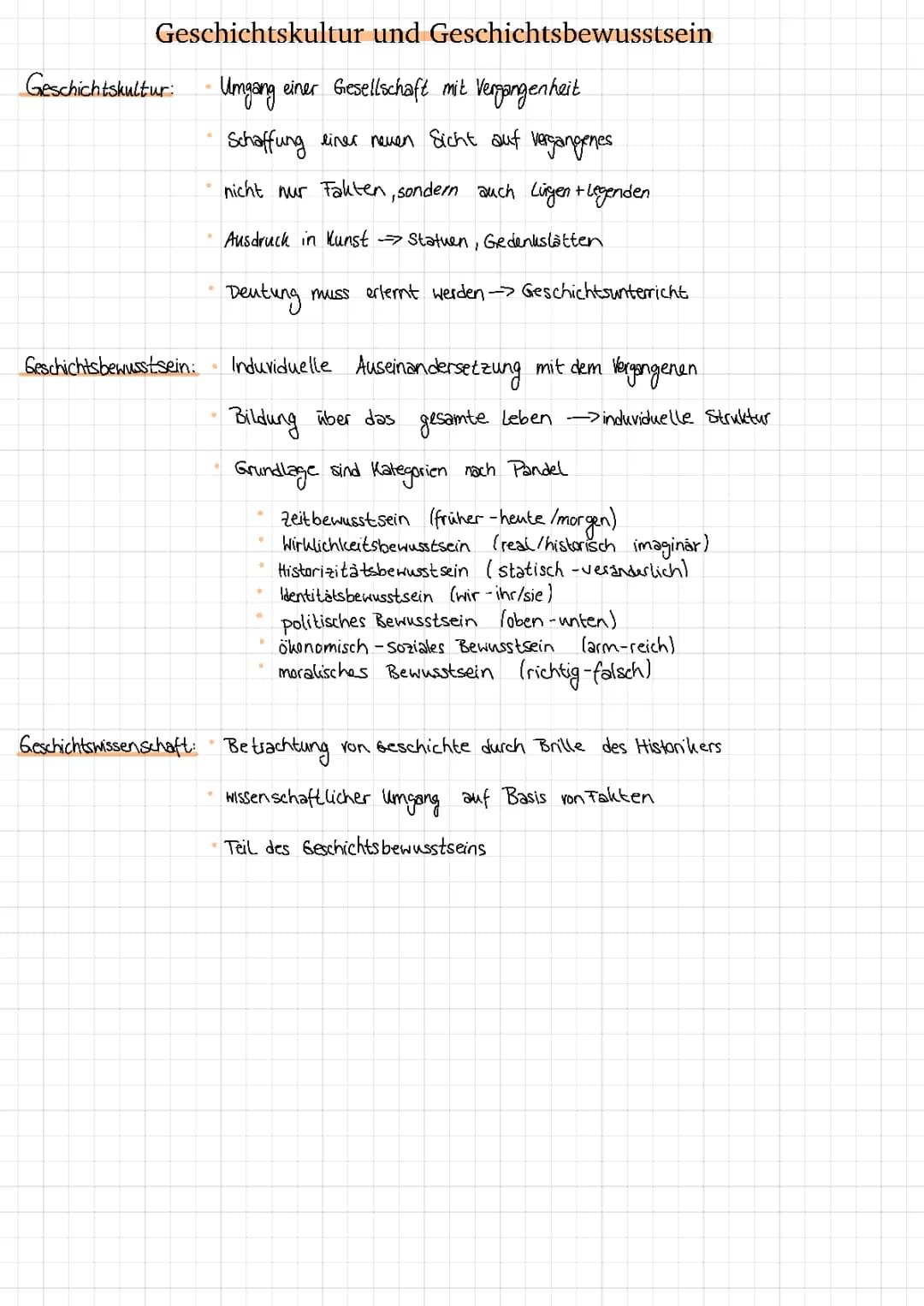 Geschichts und Erinnerungskultur Abitur Lernzettel