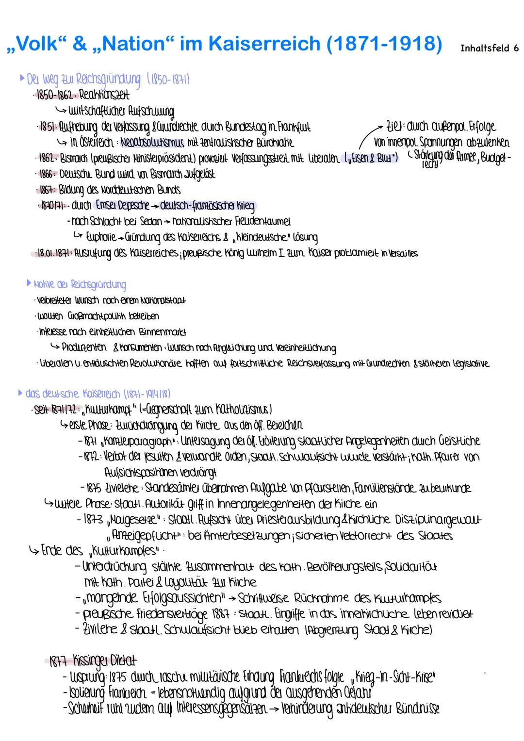 # „Volk" & „Nation" im Kaiserreich (1871-1918)

►Der Weg zur Reichsgründung (1850-1871)

1850-1862 Reaktionszeit

- wirtschaftlicher Aufschw
