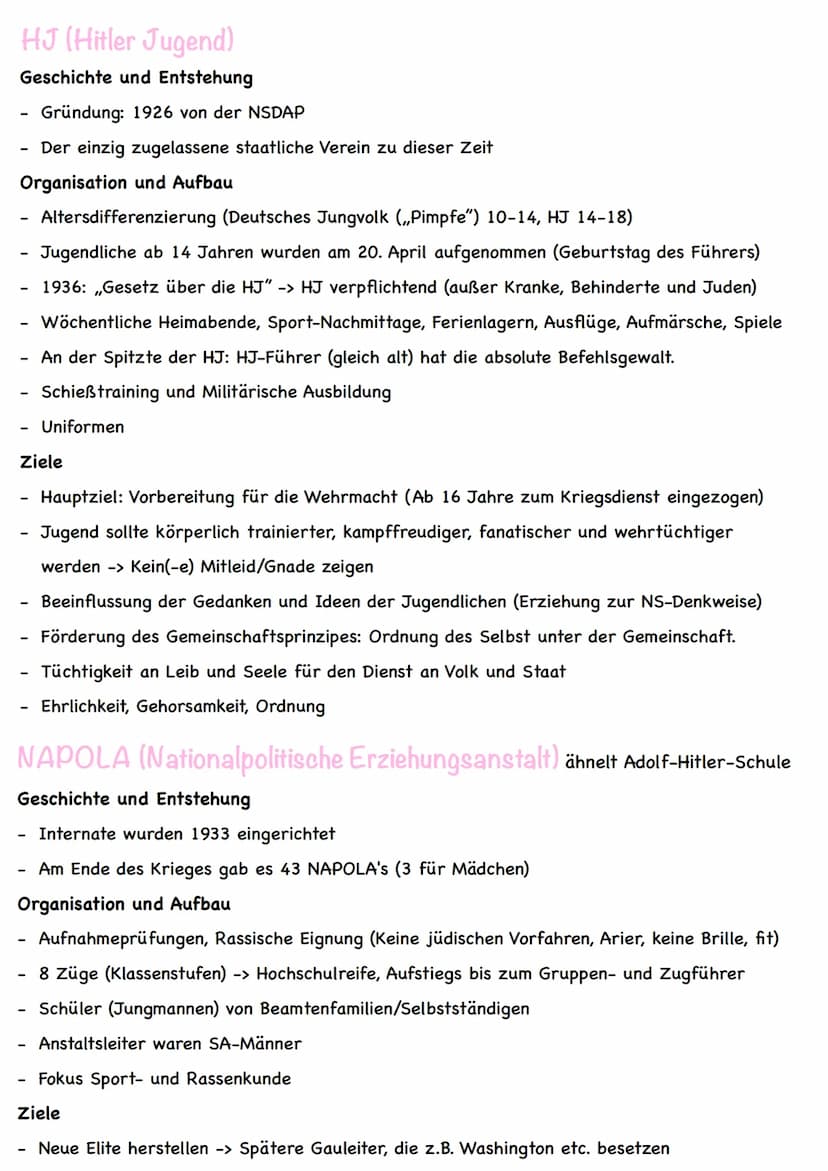 BDM (Bund deutscher Mädel)
Geschichte und Entstehung
Weiblicher Teil der Hitlerjugend
Seit 1923 gab es Mädchenschaften
Gründung 1930 ,,Bund 