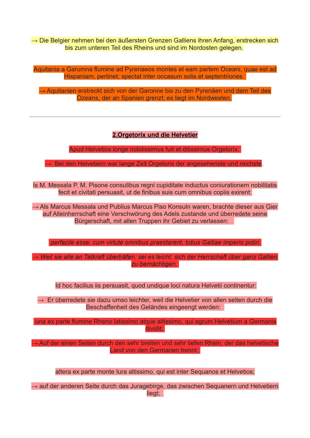 Lernzettel-Latein-2.Klassenarbeit
1-Geographie Galliens
Gallia est omnis divisa in partes tres, quarum unam incolunt Belgae, aliam Aquitani,
