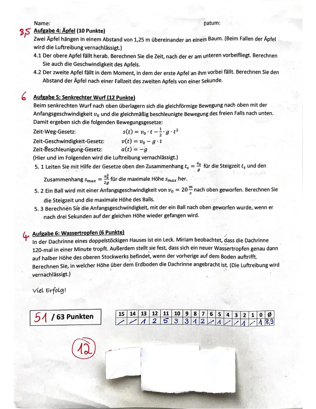 1. Klausur Physik
Aufgabe 1: Ultraschall (5 Punkte)
5
In Luft breitet sich Schall mit einer konstanten Geschwindigkeit von etwa 340 m/s aus.