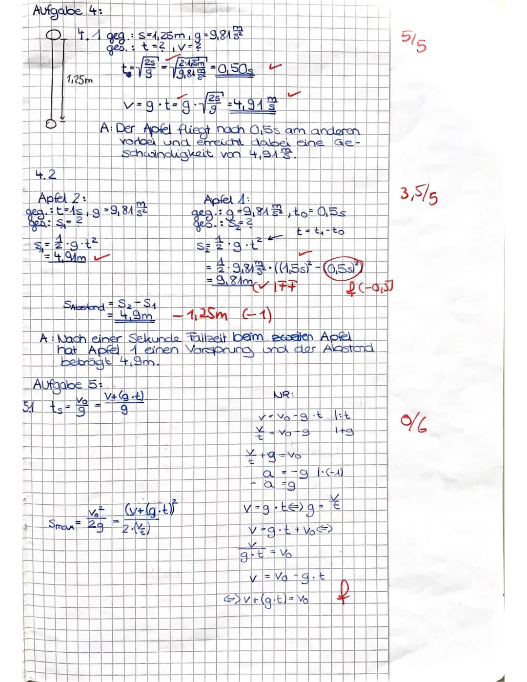 1. Klausur Physik
Aufgabe 1: Ultraschall (5 Punkte)
5
In Luft breitet sich Schall mit einer konstanten Geschwindigkeit von etwa 340 m/s aus.