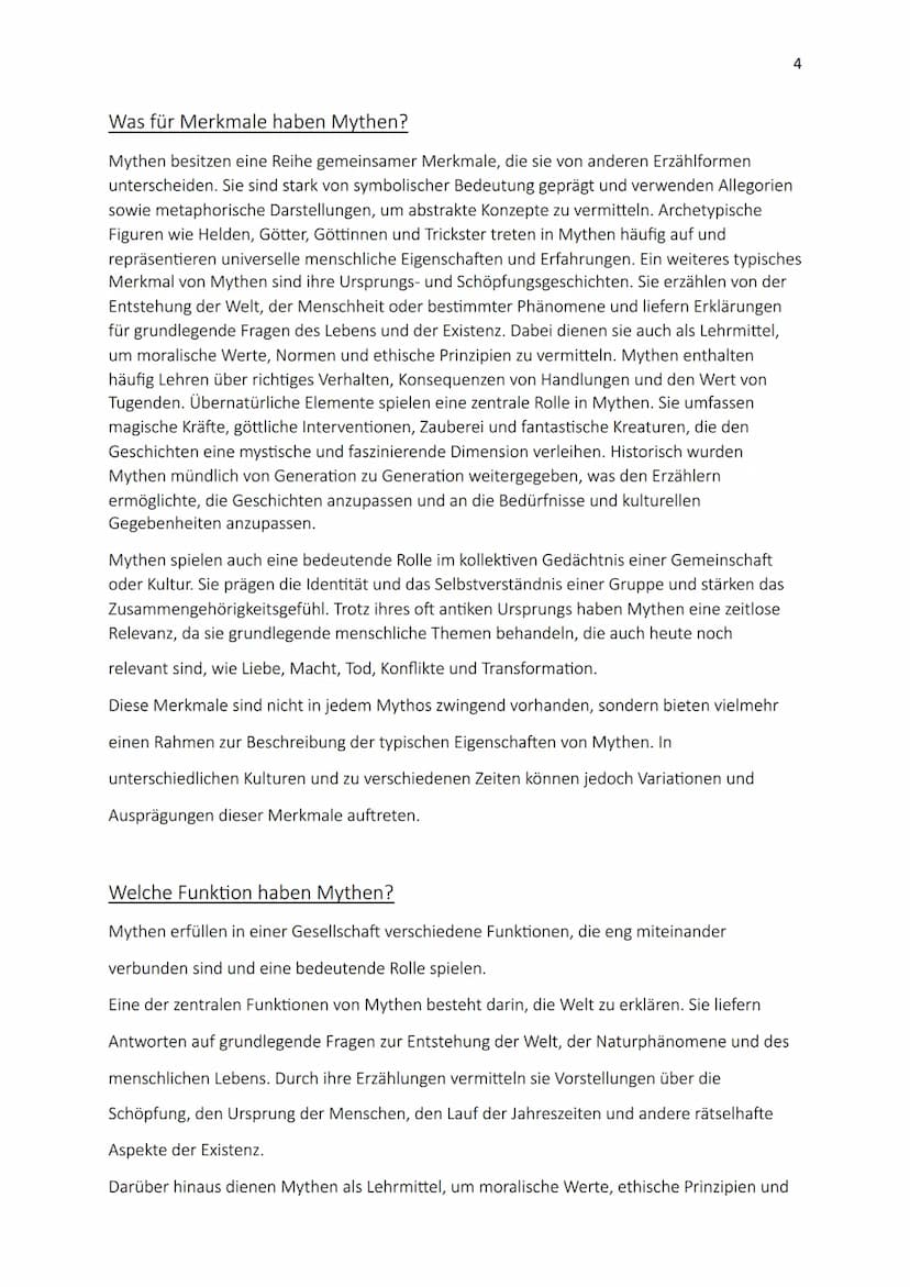 Mythen der Deutschen Geschichte
Die Varusschlacht
1 Inhaltsverzeichnis
1. Einleitung
2. Was sind Mythen?
3. Merkmale von Mythen
4. Welche Fu
