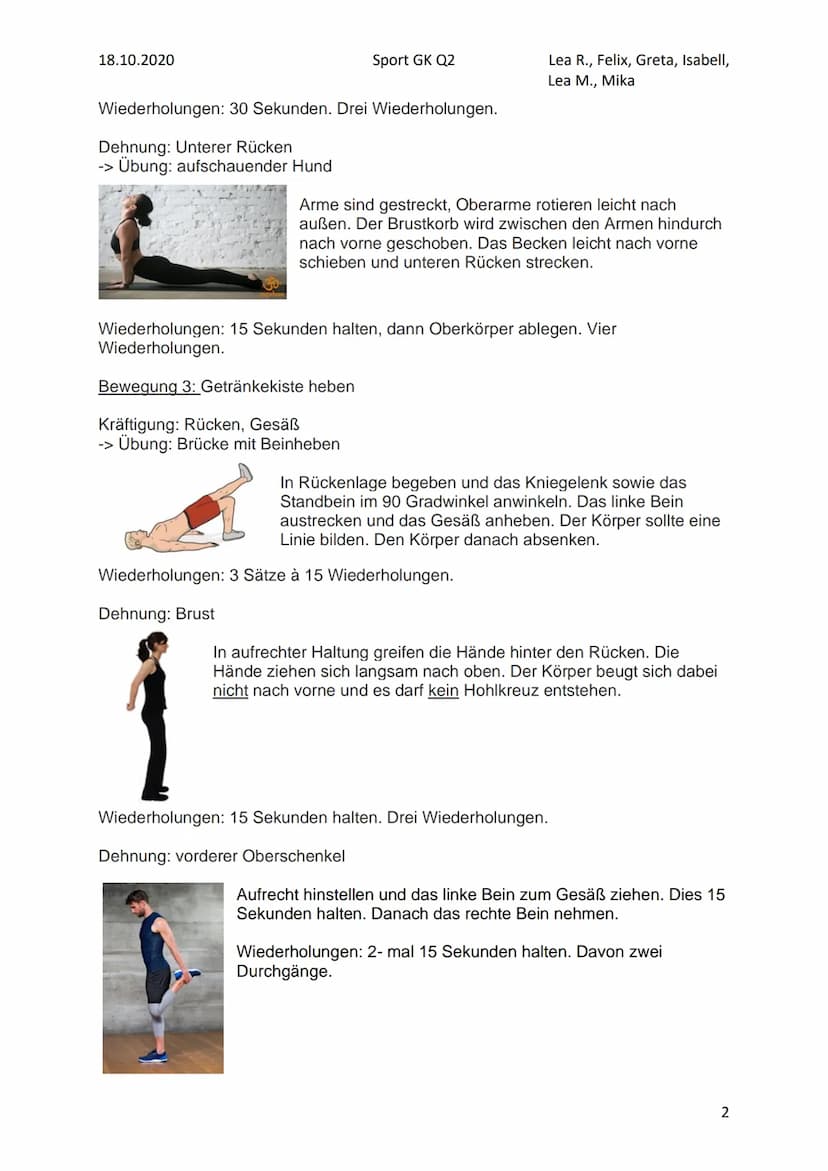 18.10.2020
Bewegung 1: Am Schreibtisch arbeiten
Kräftigung: Rücken, Nacken
-> Übung: Reverse Flys in Bauchlage
Trainingsplan - Muskuläre Dys