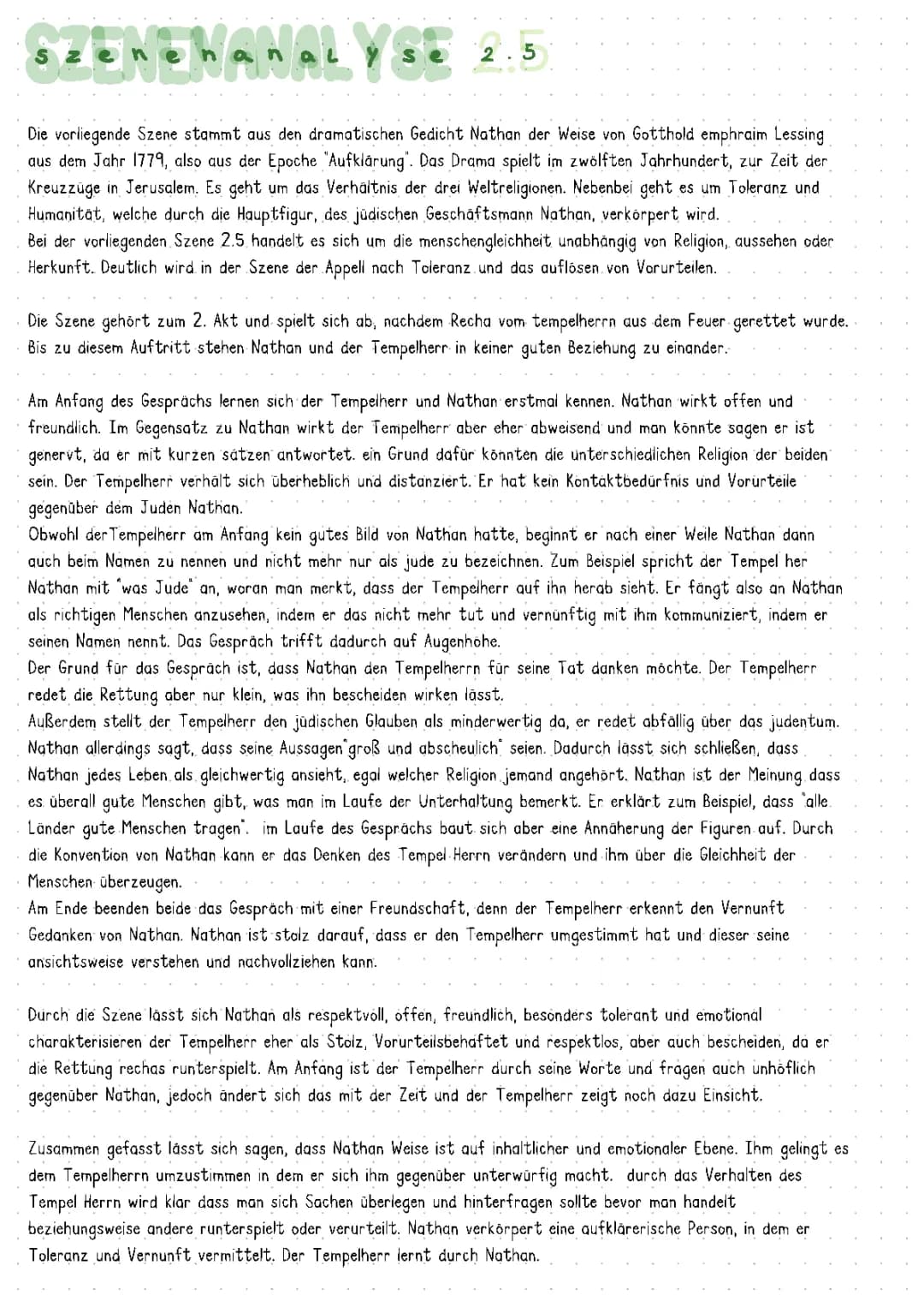 Szene 2.5 szenenanalyse Nathan der Weise 