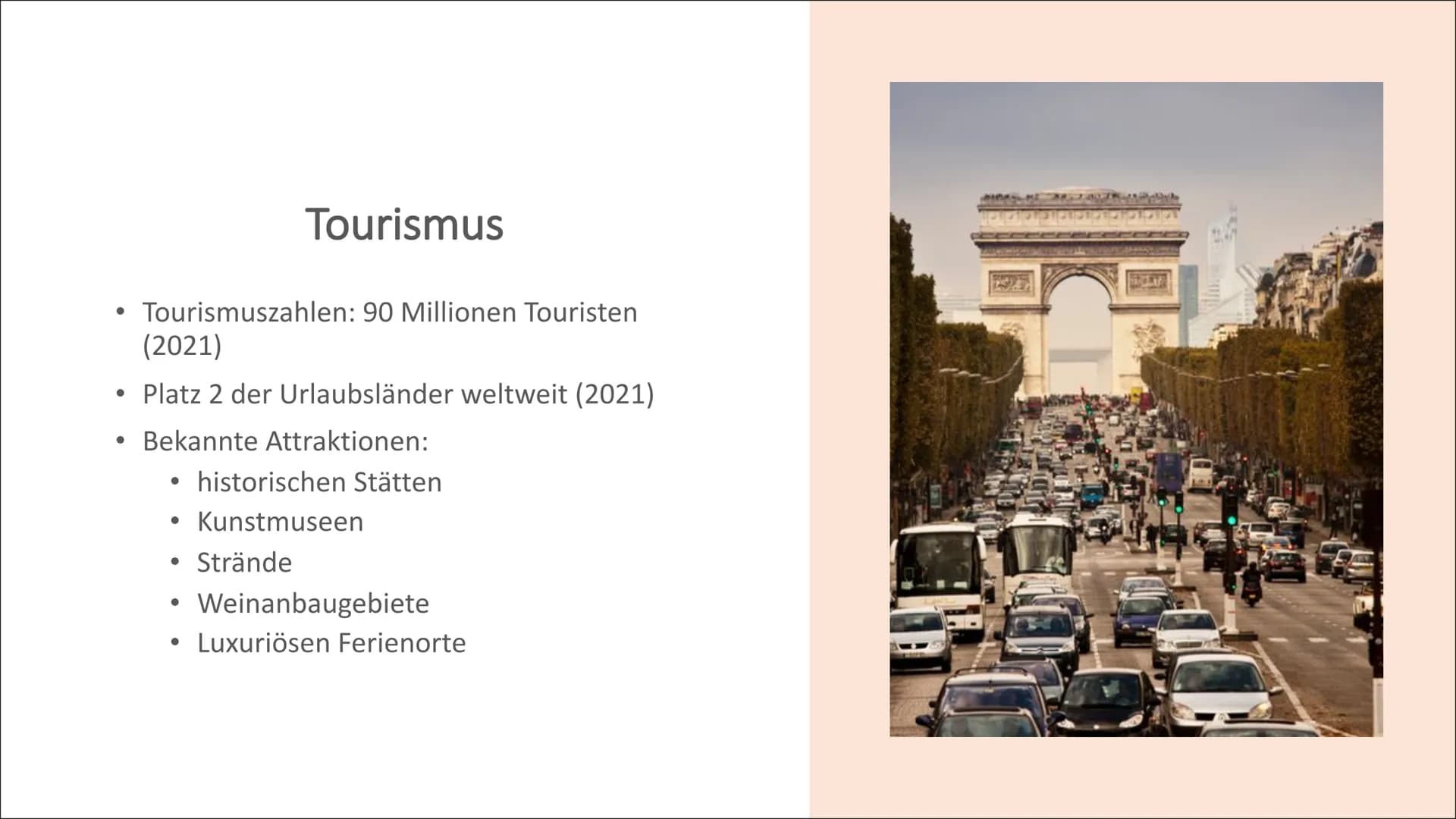 Frankreich Gliederung
Allgemeine Fakten
Geographisch
• Bevölkerung
• Geschichte
• Kultur
• Politik & Wirtschaft
• Tourismus
●
●
●
●
Sehenswü