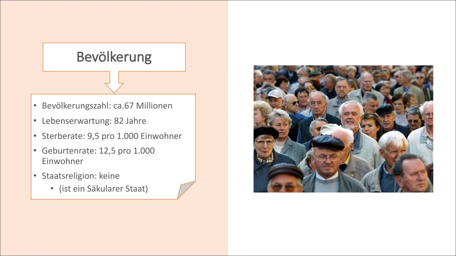 Frankreich Gliederung
Allgemeine Fakten
Geographisch
• Bevölkerung
• Geschichte
• Kultur
• Politik & Wirtschaft
• Tourismus
●
●
●
●
Sehenswü