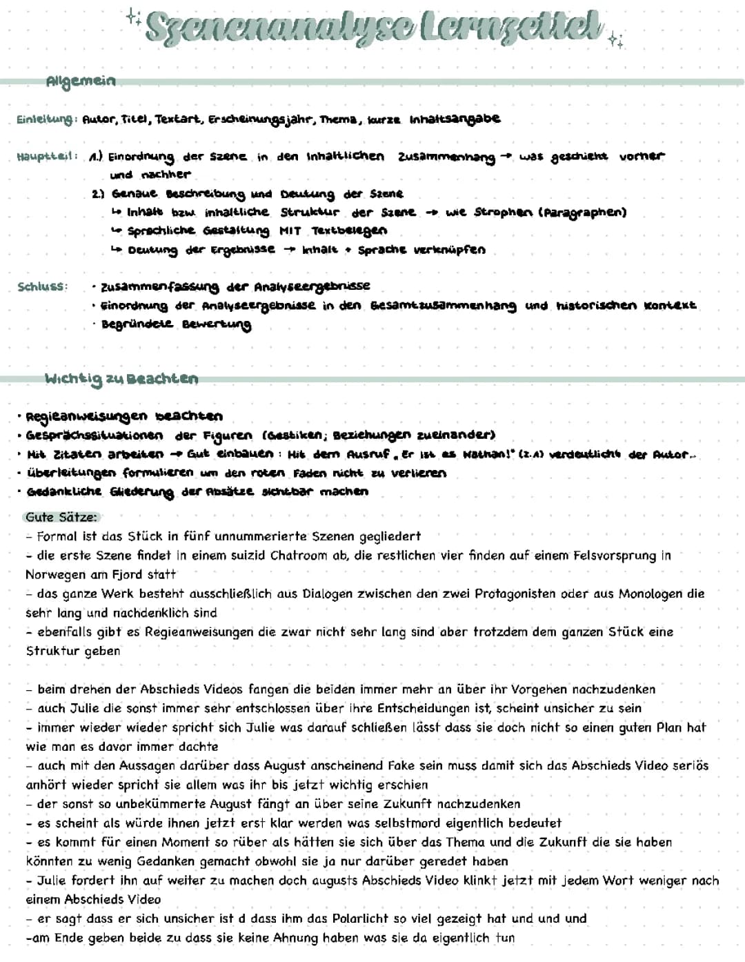 Drama Norway today Lernzettel 