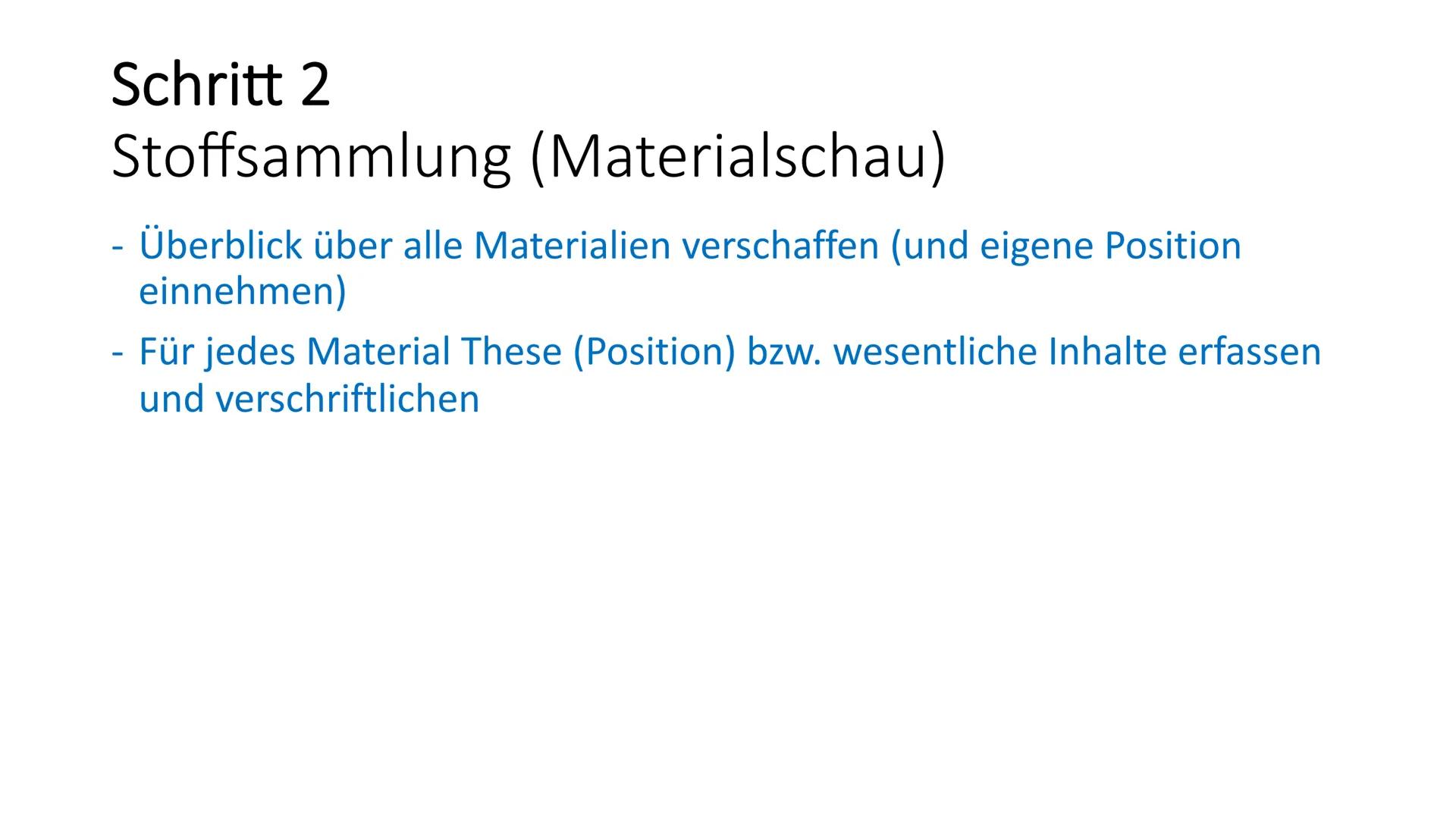 Schritt für Schritt
zum materialgestützten Argumentieren Materialgestütztes Argumentieren
Was gehört hinein?
Einleitung
Hauptteil
Schluss Ma