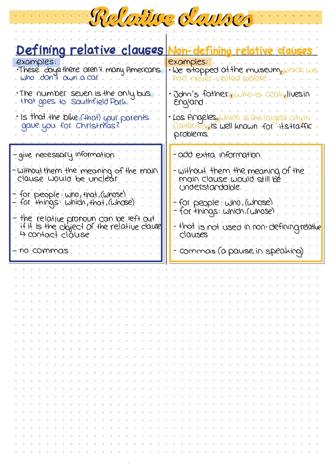 # Relative clauses

## Defining relative clauses Non-defining relative clauses

examples:
*   These days there aren't. many Americans
who do