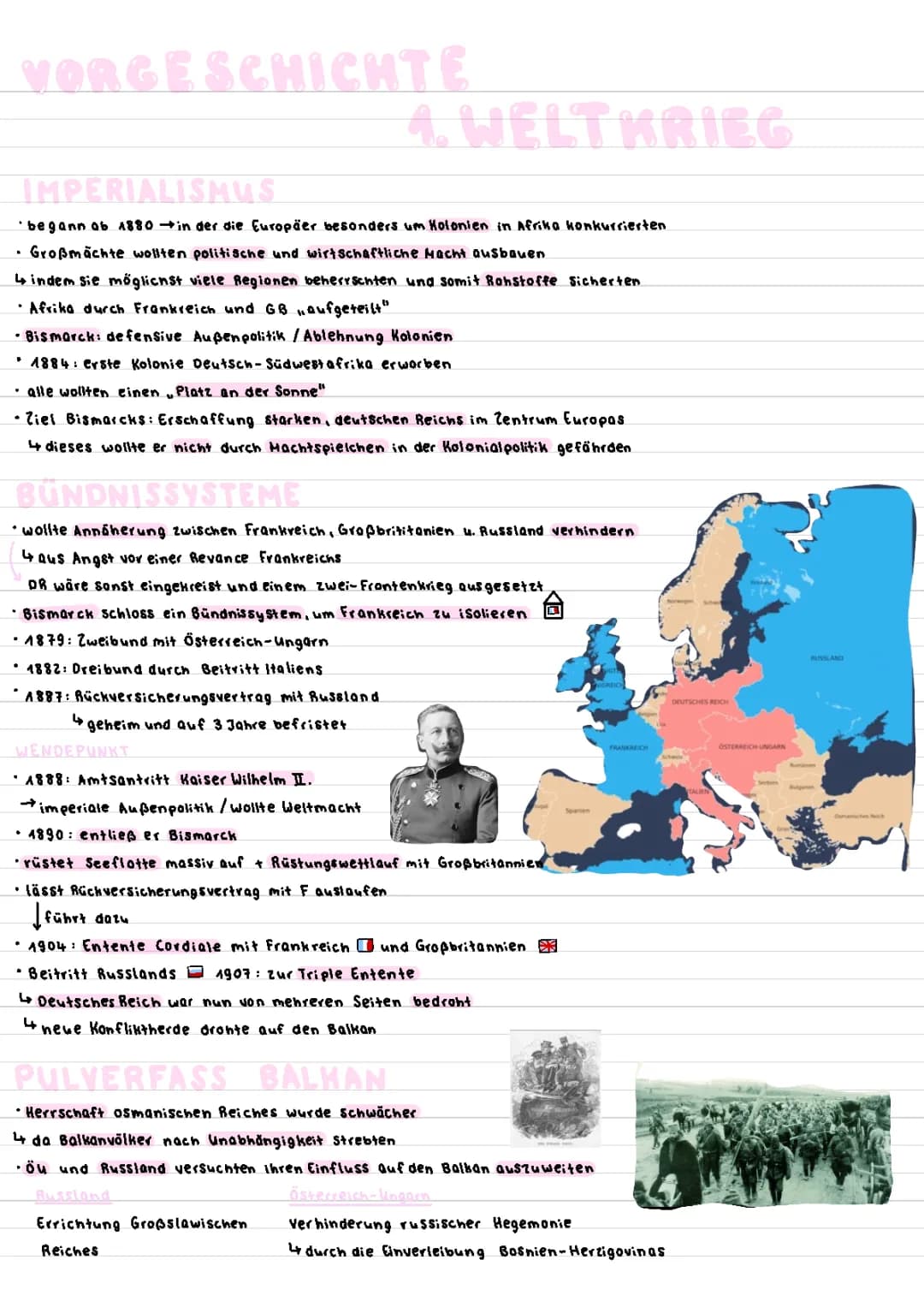 Weg in den 1. Weltkrieg/Verlauf des 1. Weltkrieges 