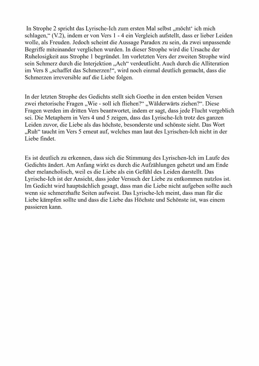 Gedichtsanalyse
Das Gedicht ,,Rastlose Liebe", verfasst von Johann Wolfgang von Goethe, welches
im Jahr 1776 veröffentlicht wurde, handelt v