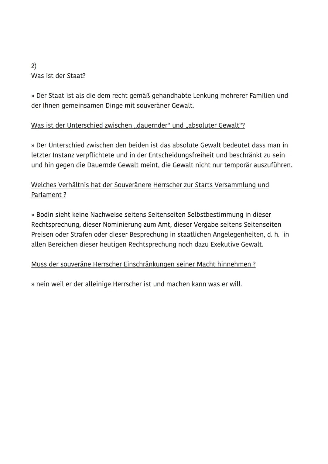 „Über den Staat" Jean Bondi (1529-1596)
21/04/2021
1) Gibt den Inhalt der Quelle strukturiert wieder (Inhaltsangabe).
Erläutere dazu den Auf