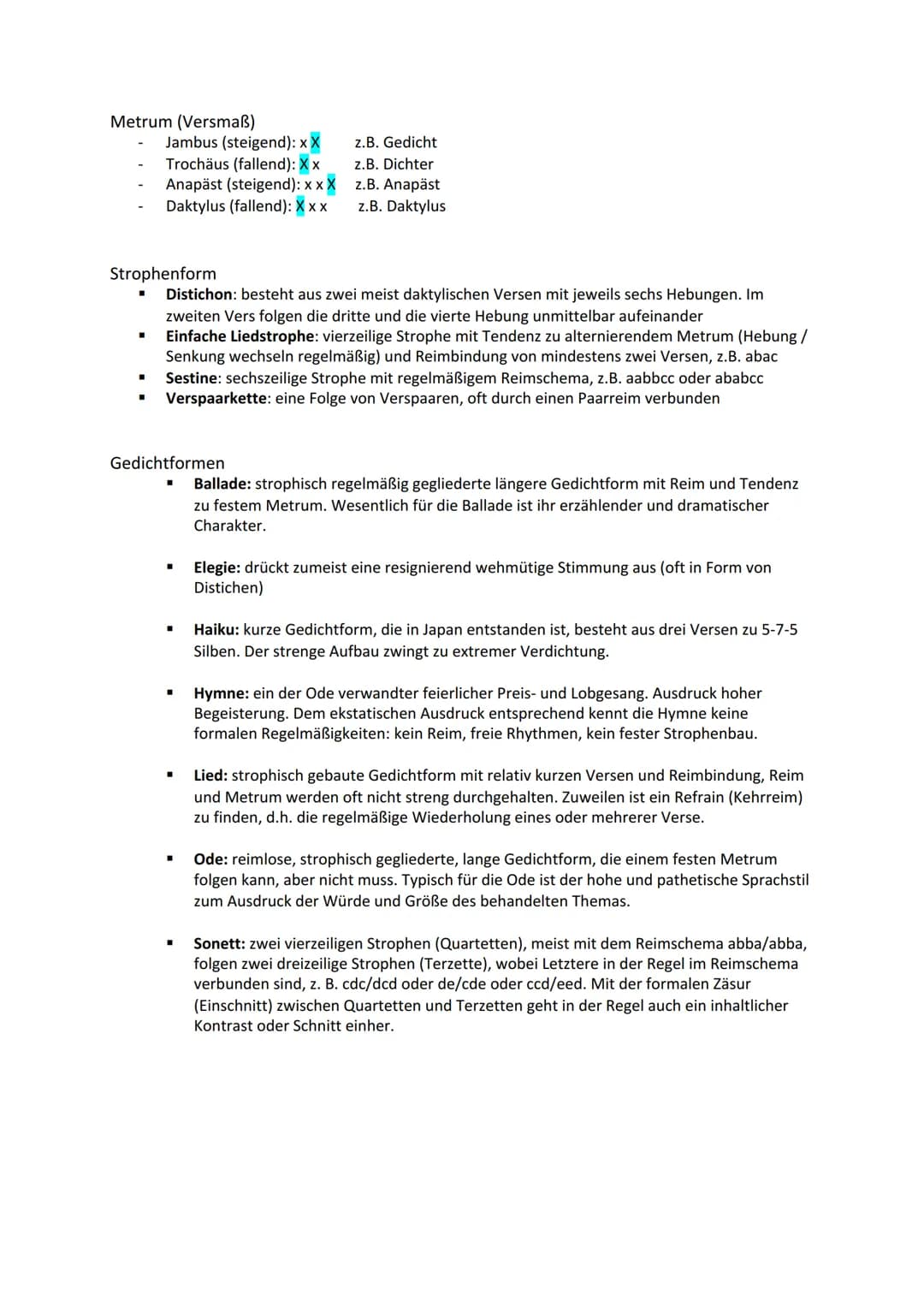 Gedichtinterpretation Lernzettel
Aufbau
O
Einleitung
O Thema (Interpretationshypothese)
O
O
O Analyse
➜Linear oder thematisch
Strophe für St