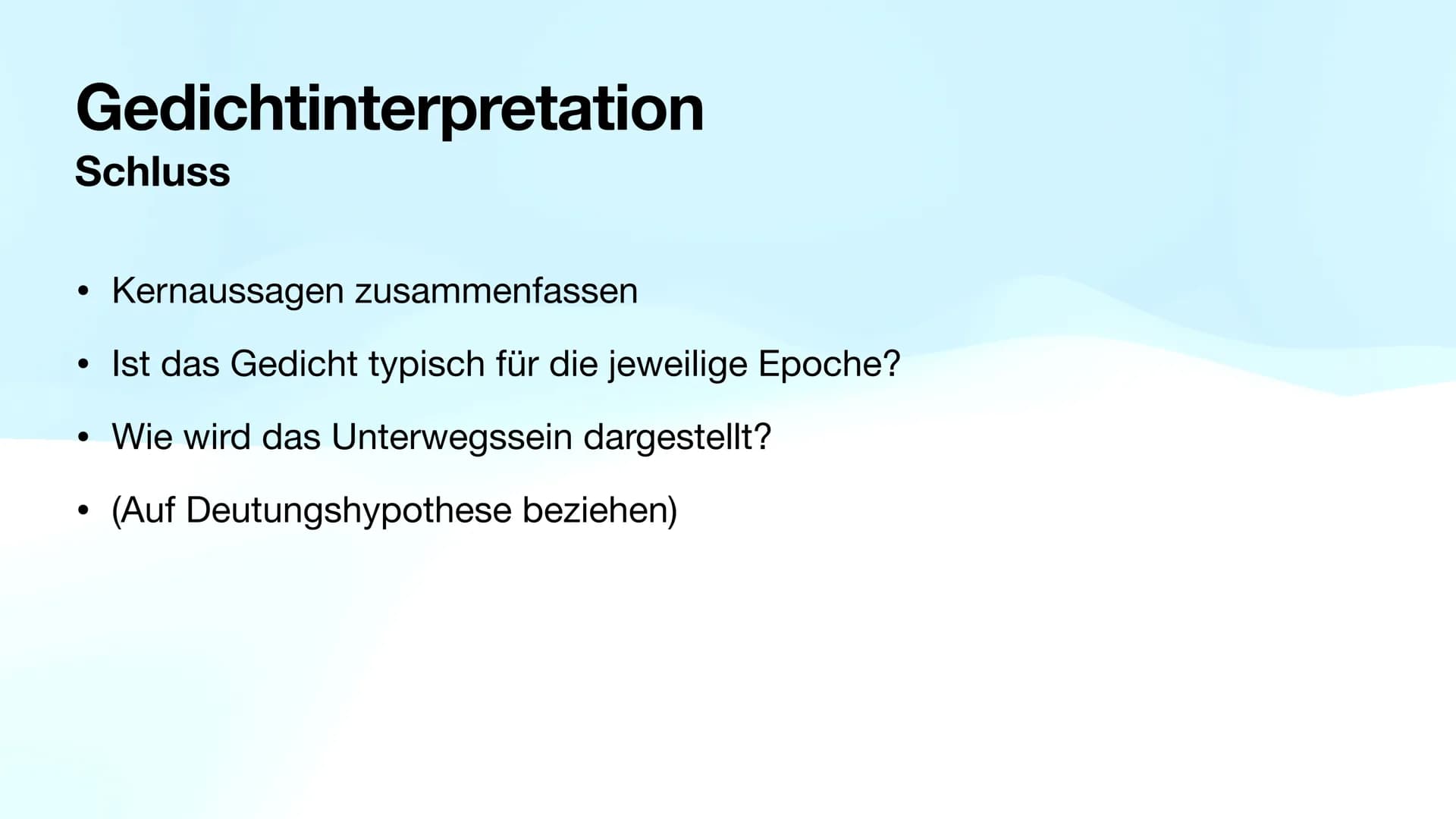 Methoden
Abi 23 NRW - Deutsch LK ●
●
●
Gedichtinterpretation ✓
Gedichtvergleich ✔
Szenenanalyse ✔
Sachtext ✔
Kurzgeschichte ✓
Erörterung (zu