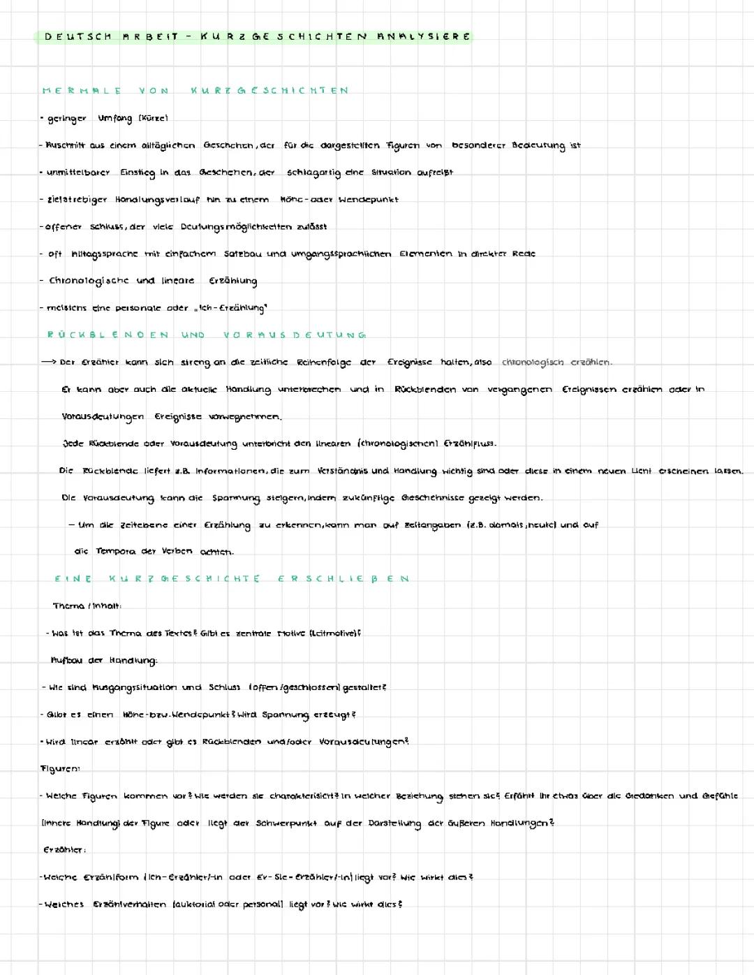 Kurzgeschichten analysieren 
