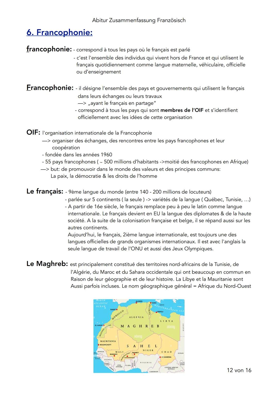 Abitur Zusammenfassung Französisch
Abizusammenfassung Französisch:
1. Les jeunes et leurs problèmes:
Les rêves:
avoir une bonne avenir avec 