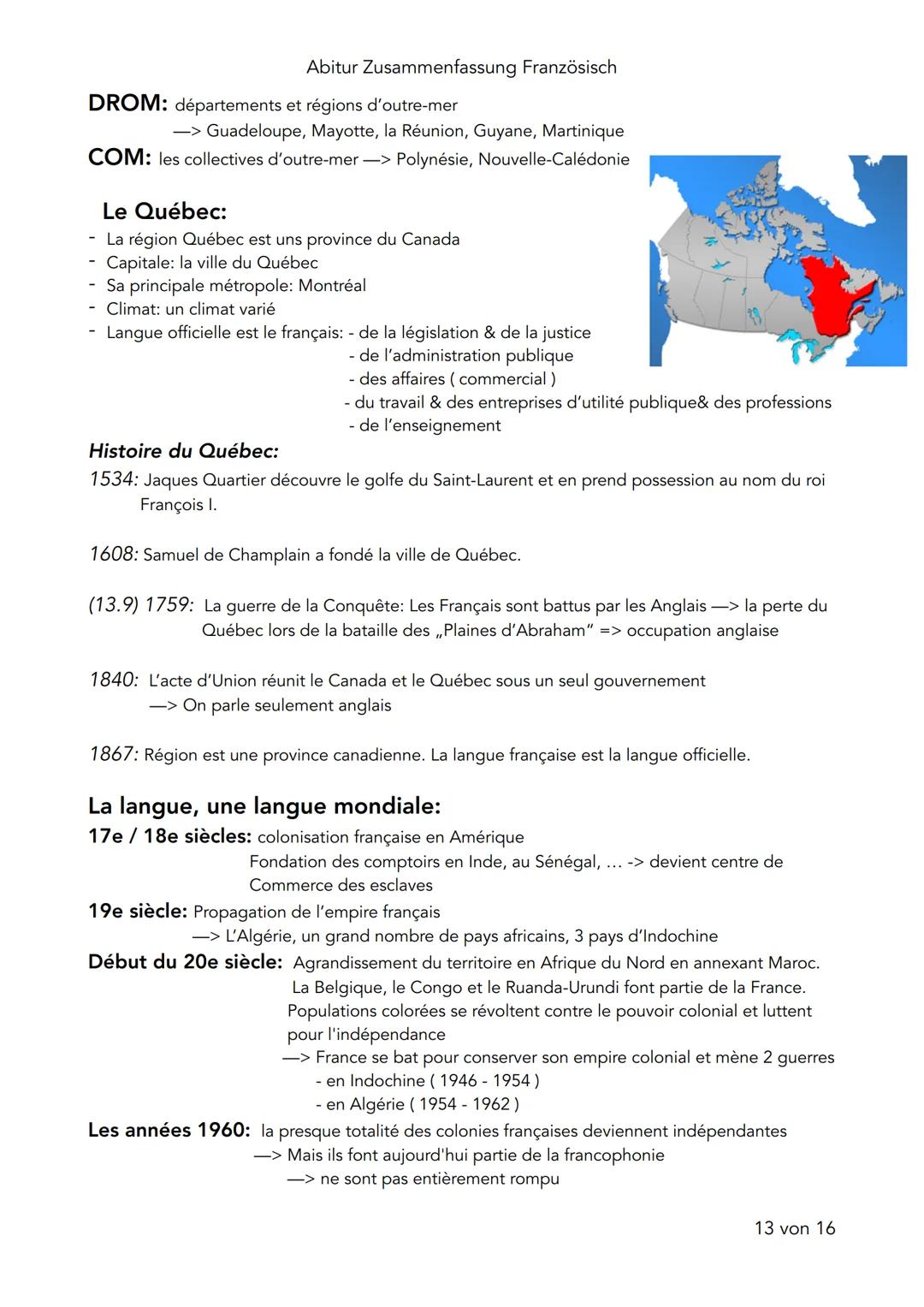 Abitur Zusammenfassung Französisch
Abizusammenfassung Französisch:
1. Les jeunes et leurs problèmes:
Les rêves:
avoir une bonne avenir avec 