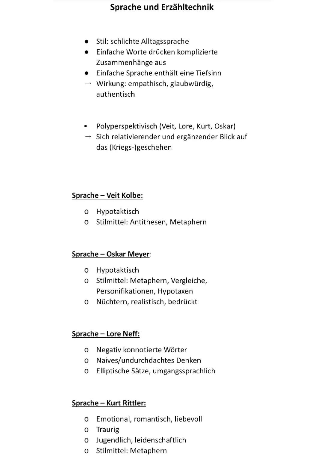 Unter der Drachenwand Zusammenfassung und Analyse - Sprache, Erzähler, Figurenkonstellation