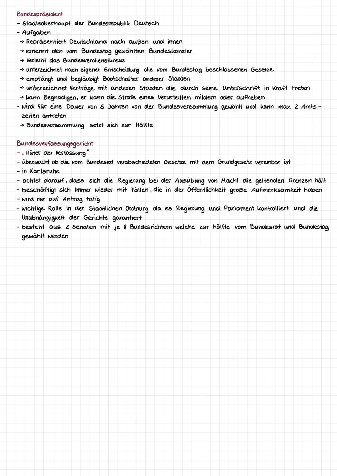 Verfassungsorgane Deutschland
Bundesregierung
- setzt sich aus dem Bundeskanzler und den Bundesministern zusammen
Bundeskanzler ist Chef der